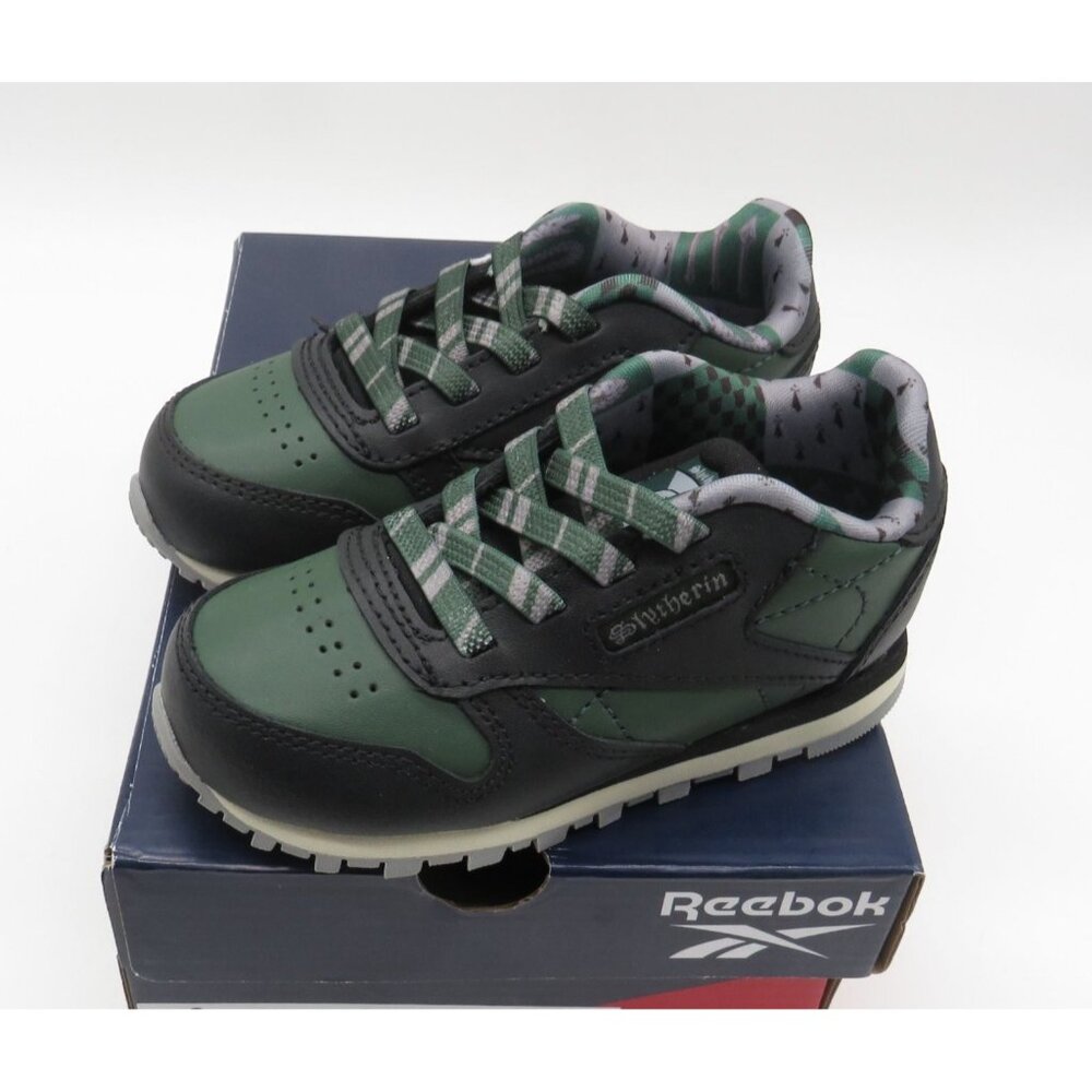Harry Potter Slytherin Reebok Little Kids Sneakers Size 6.5 Green & Black Shoes